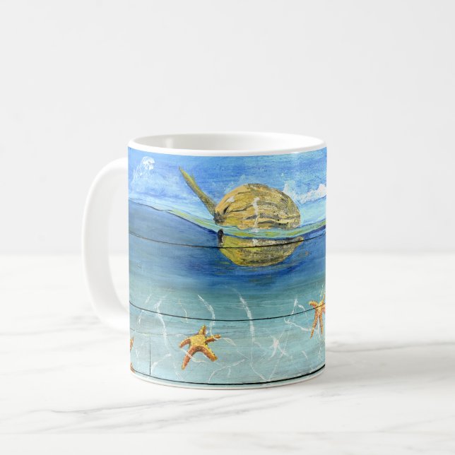 Tasse mignonne d'étoiles de mer pour l'amant de (Devant gauche)