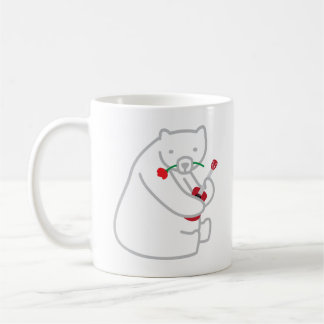 Tasse mignonne d'ours blanc d'ukulélé je t'aime