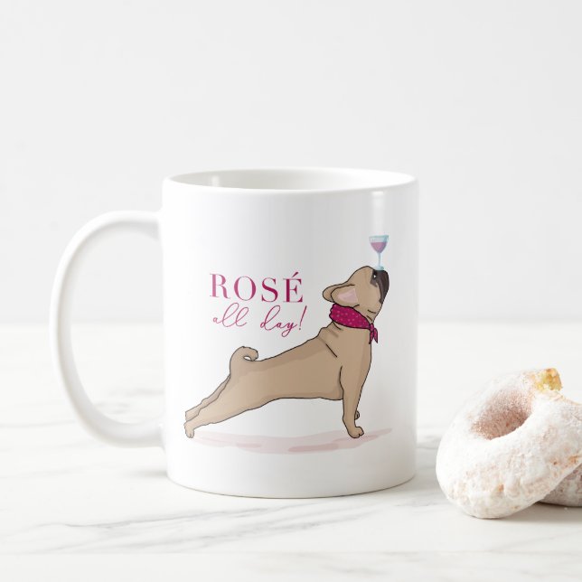 Tasse mignonne et drôle de bouledogue français (Avec donut)