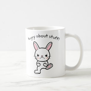 Tasse mignonne fâchée de lapin de tasse drôle de