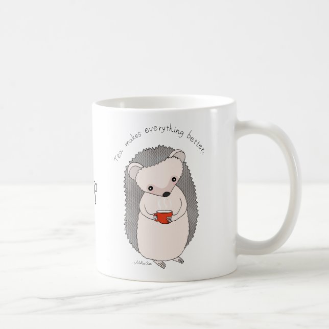 Tasse mignonne personnalisée de nom d'amant de thé (Droite)