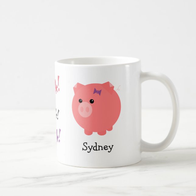 Tasse mignonne personnalisée de porc (Droite)