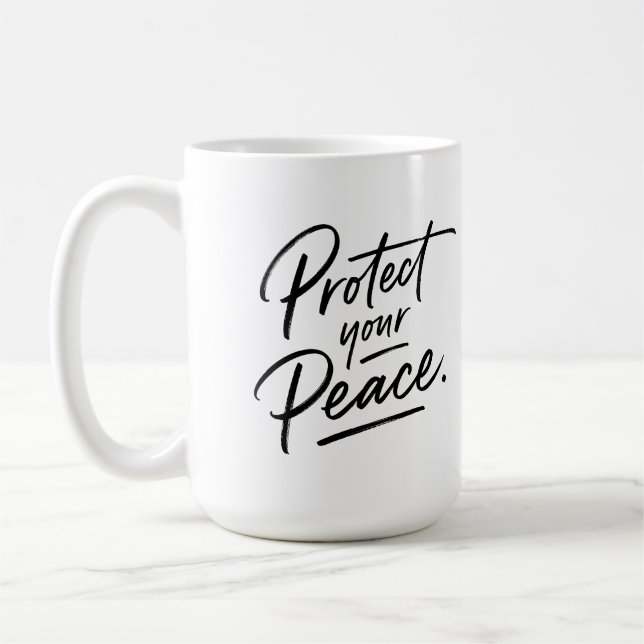 Tasse Mignonne Protégez Votre Paix (Gauche)