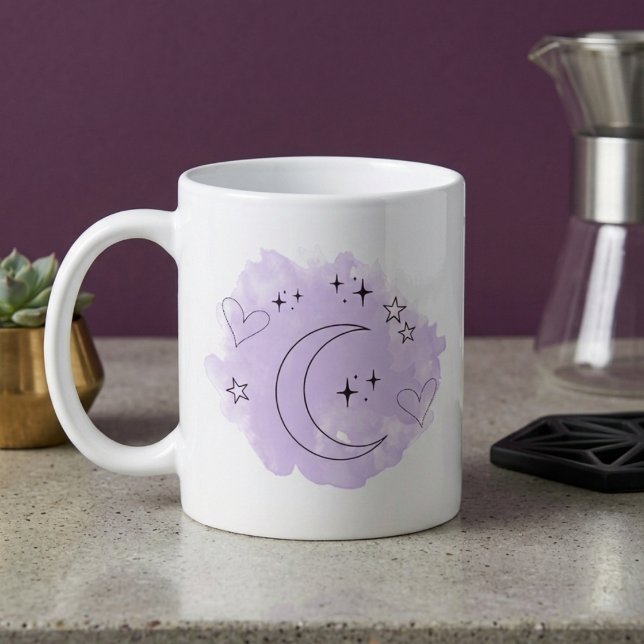 Tasse minimaliste à l'aquarelle lavande (Créateur téléchargé)