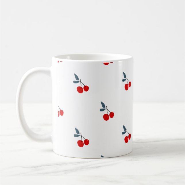 Tasse minimaliste à motif cerise sucrée (Gauche)
