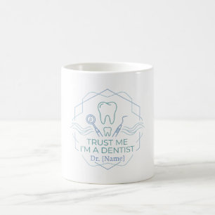 Tasse Minimaliste Dentiste – Dr. [Nom] Icône Denta