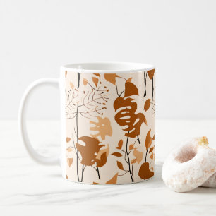 Tasse Minimaliste Feuilles Botaniques d'Automne