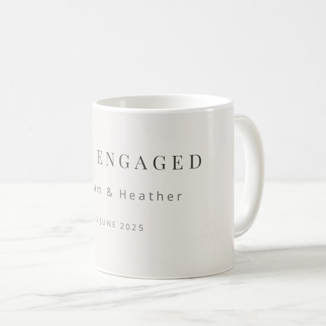 Tasse Minimaliste Juste Fiancés | Moderne  (Devant droit)