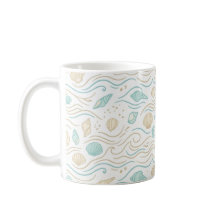 Tasse Minimaliste Pastel Coquillages et Vagues Océ