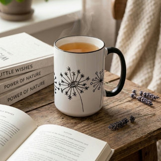 Tasse Minimaliste Pissenlit - Jolie Ligne Botaniqu