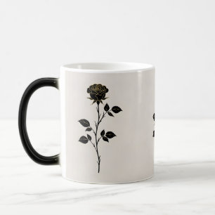 Tasse minimaliste   Silhouette de rose noire