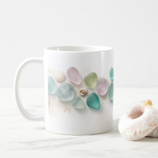 Tasse minimaliste Verre de mer pastel et coquillag