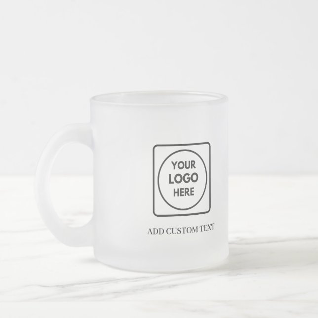 Tasse modèle de texte de logo givré moderne pour e (Gauche)