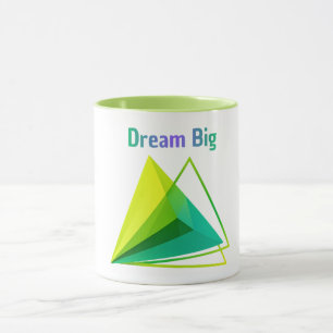 Tasse moderne 3D géométrique bicolore Keep Going