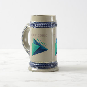 Tasse moderne bicolore géométrique 3D Keep Going