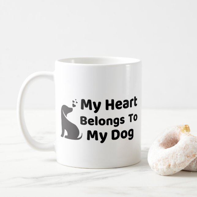 Tasse Mon Cœur Appartient à Mon Chien (Avec donut)