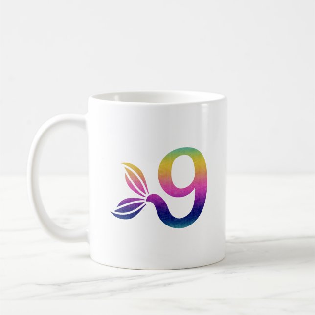 Tasse Monogramme Arc-en-ciel Personnalisé 9 (Gauche)