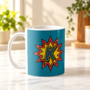 Tasse Monogramme Bande Dessinée Lettre K