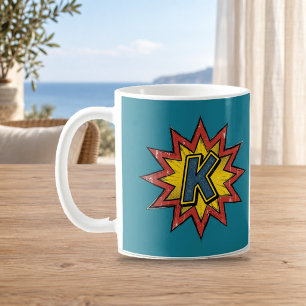 Tasse Monogramme Bande Dessinée Lettre K