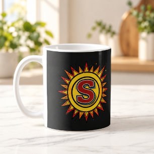 Tasse Monogramme en Soleil Comique Lettre S