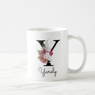 Tasse Monogramme Fleur Rose W Café Y