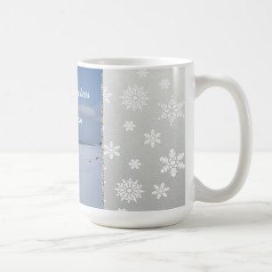 Tasse Monogramme Flocons de Neige Joyeux Noël