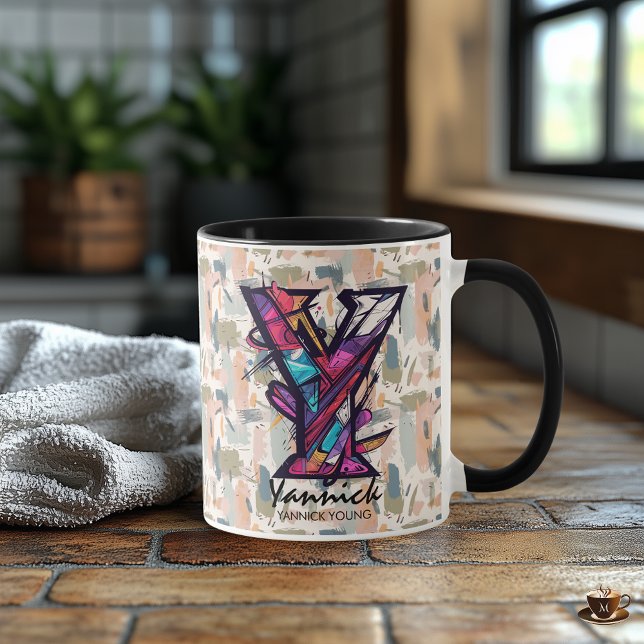 Tasse Monogramme Géométrique Gras - Y pour Yannick (Créateur téléchargé)