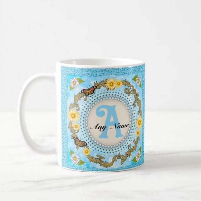 Tasse monogramme Marguerite Jaune (Gauche)