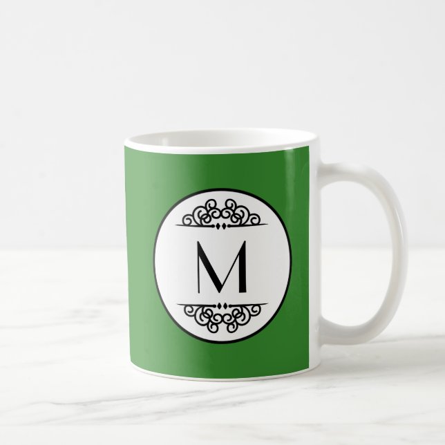 Tasse - Monogramme Vert Vintage (Droite)