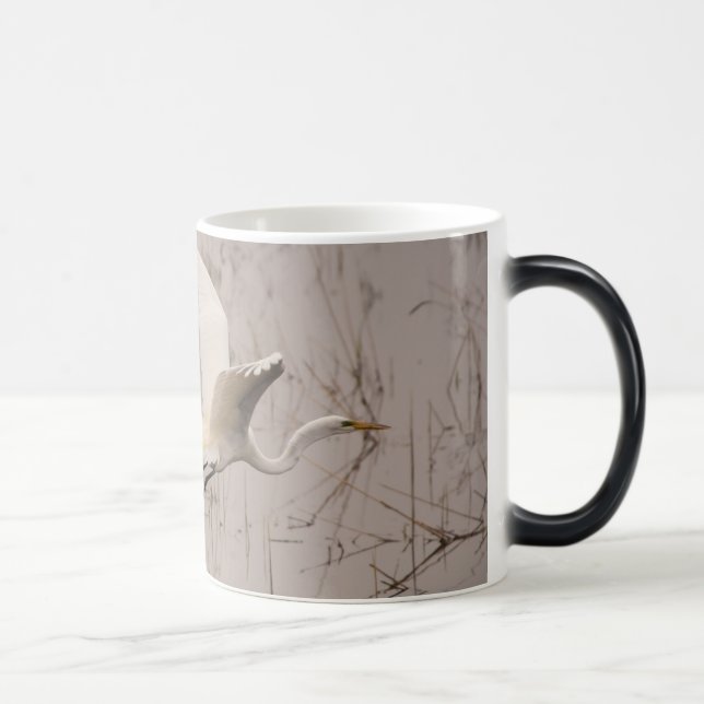 Tasse Morphing 11 oz noir/blanc Grande Aigrette (Droite)