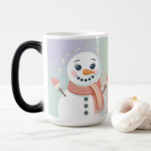 Tasse Morphing Bonhomme de Neige Blanc Pastel