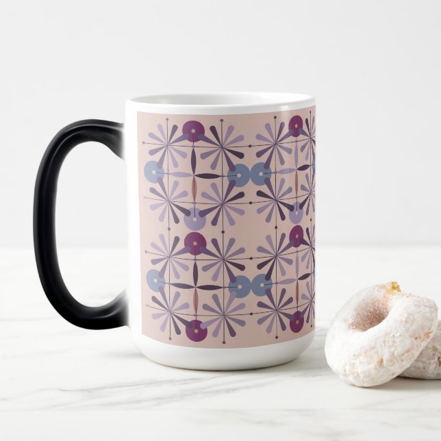 Tasse Morphing Moderne MidCentury Lavande Rose (Avec donut)