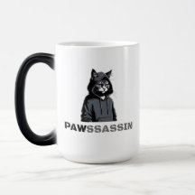 Tasse Morphing PAWSSASSIN – Chat à capuchon déguis