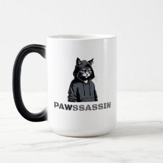 Tasse Morphing PAWSSASSIN – Chat à capuchon déguis