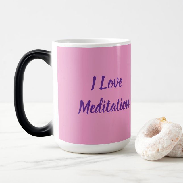 Tasse Morphing Rose J'Aime La Méditation (Avec donut)