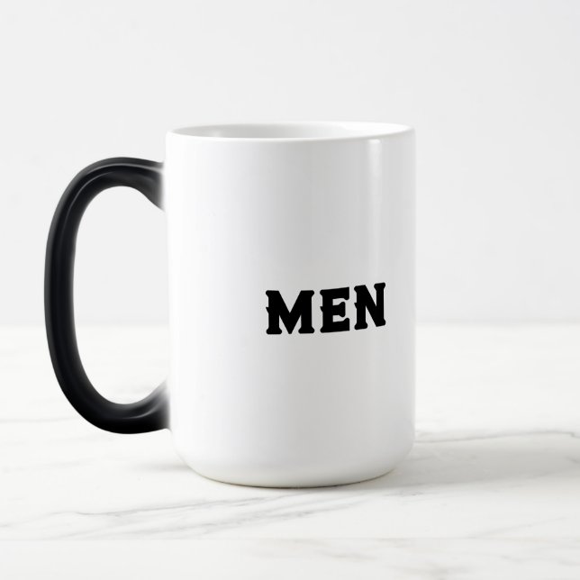 Tasse Morphing Unique – Texte du nom "HOMMES" pour (Gauche)