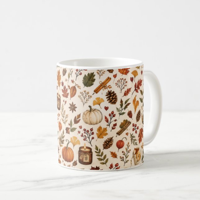 tasse motif automne (Devant droit)