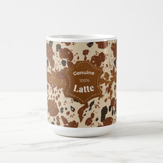 Tasse motif cuir de vache véritable 100 % Latte |  (Centre)