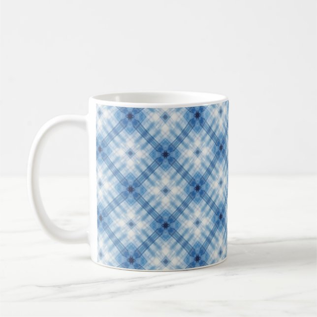 tasse motif en diamant bleu ciel coloré (Gauche)