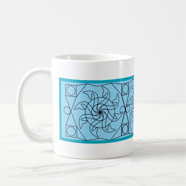 Tasse - Motif graphique de roue à aubes (Gauche)