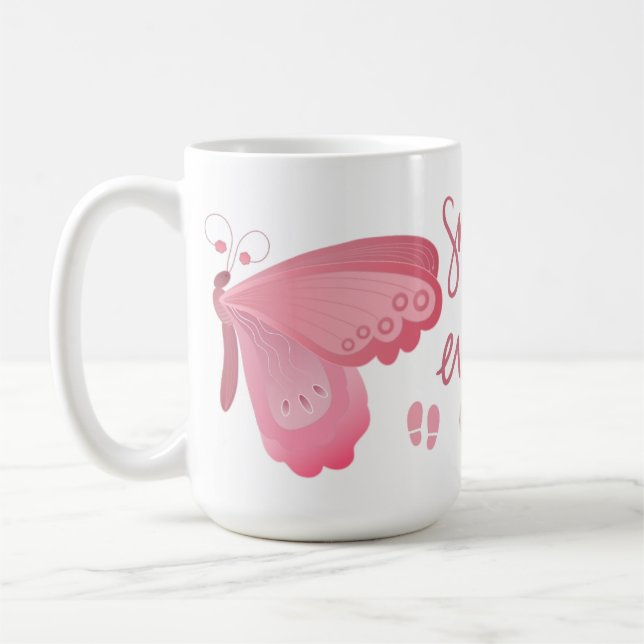 Tasse Motivante Papillon 'Petits Pas Chaque Jour' (Gauche)