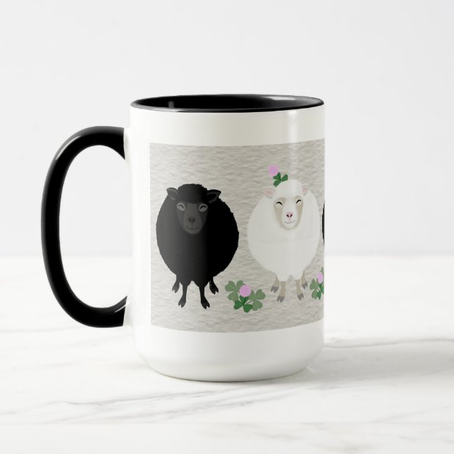 Tasse Mouton Noir et Blanc (Gauche)