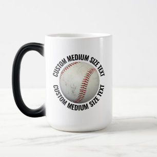 Tasse Moyenne Texte & Baseball 15oz Personnalisée