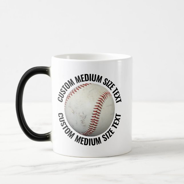 Tasse Moyenne Texte & Baseball 330ml Personnalisab (Gauche)