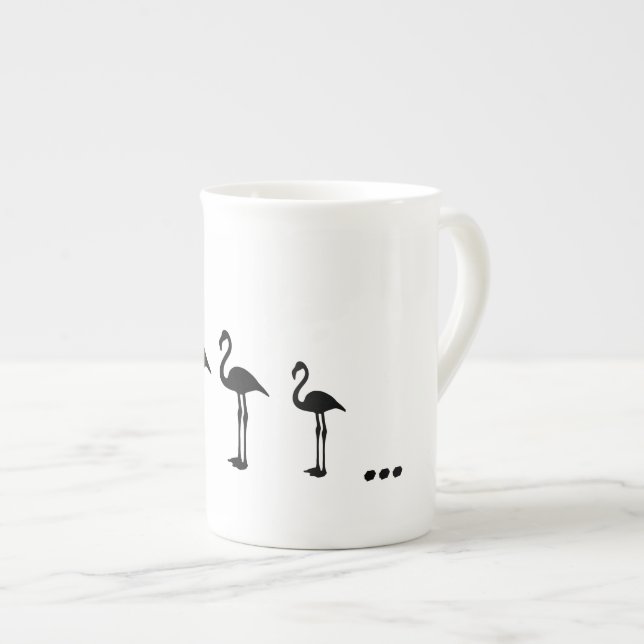 Tasse / mug à trois oiseaux flamants et à pois (Devant droit)