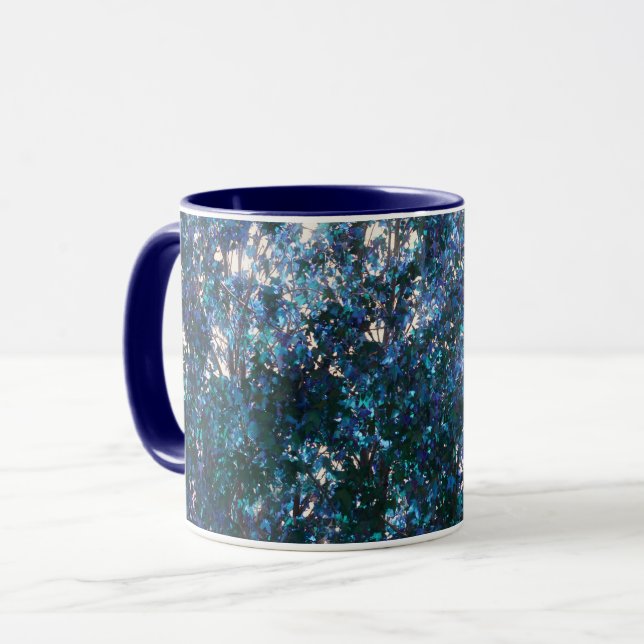 Tasse Mug Art Abstrait de la Nature aux Feuilles B (Devant gauche)