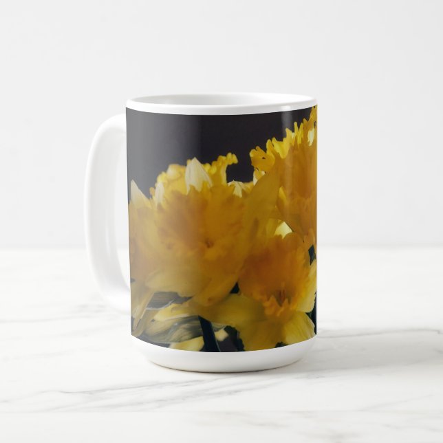 Tasse Mug Art Floral Fleur de Jonquille Jaune (Devant gauche)