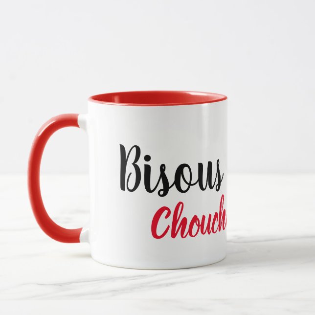 Tasse mug bisous chouchou intérieur rouge (Gauche)
