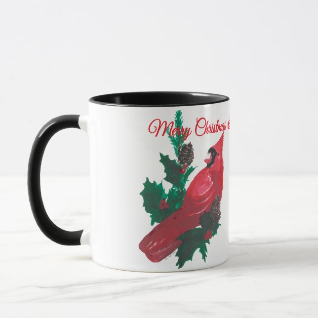 Tasse Mug Cardinal de Noël & Houx (Gauche)