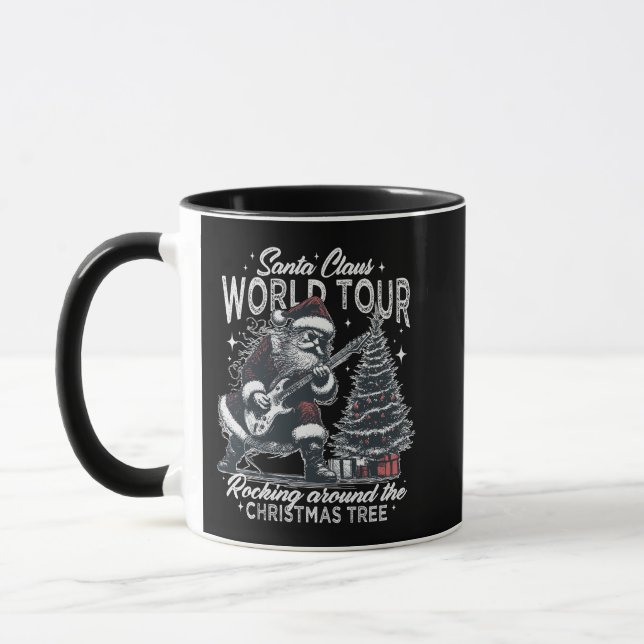 Tasse Mug de Noël Père Noël Rétro Rock (Gauche)